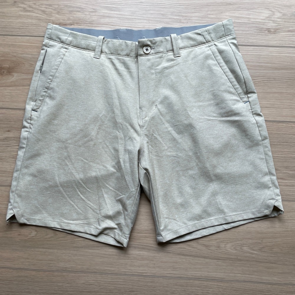 Tommy Bahama Boracay Tan Heathered Flat Front Golf Shorts Mens 35